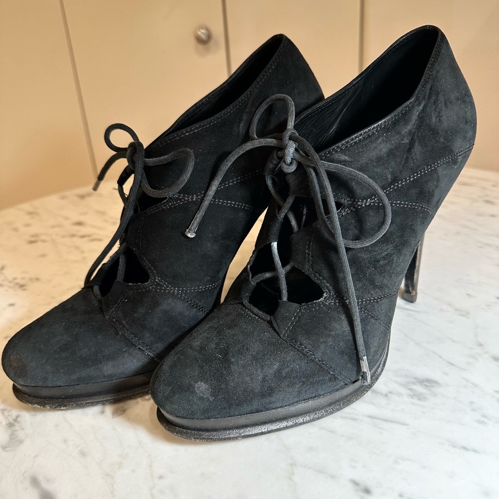 DVF Guardian Black Suede High Heel platforms
